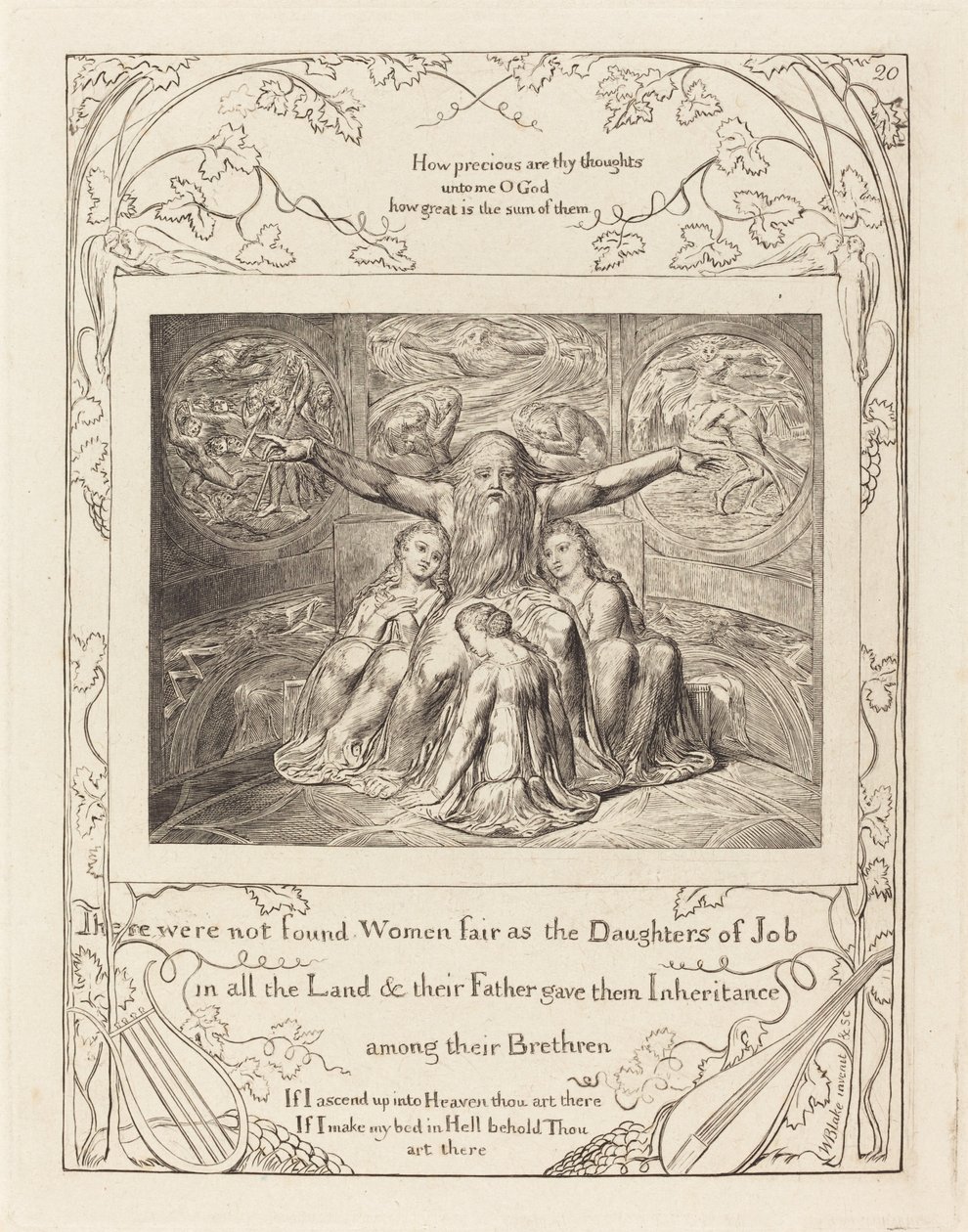 Hiob und seine Töchter von William Blake