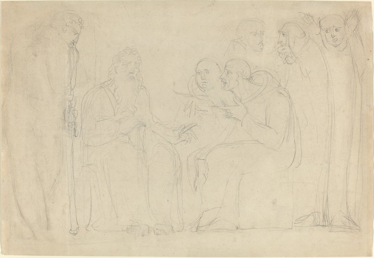 Der heilige Augustinus bekehrt König Ethelbert von Kent von William Blake