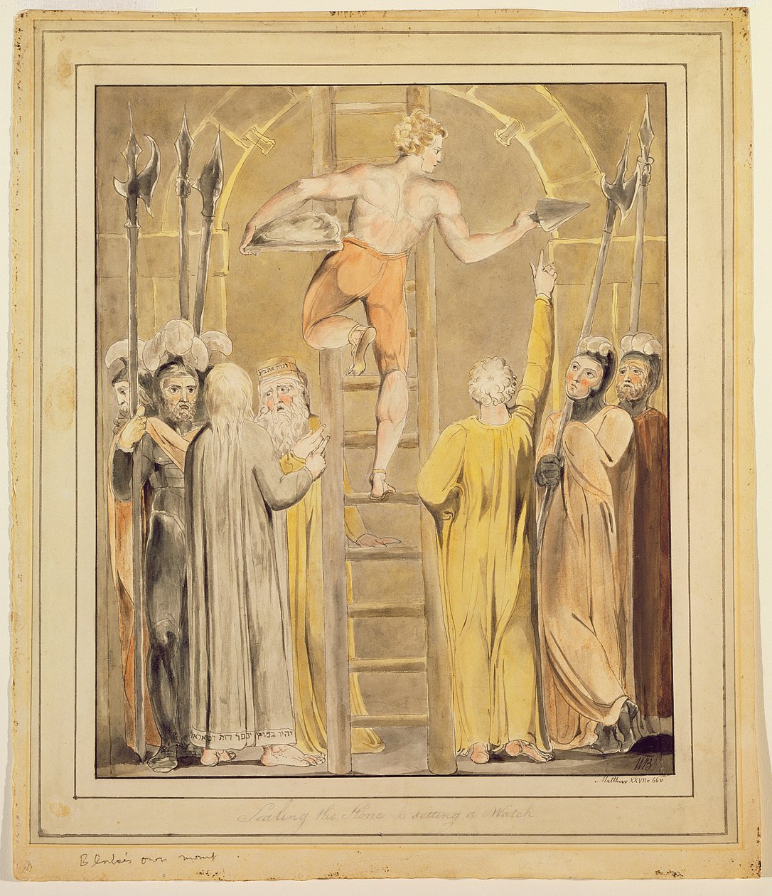 Das Versiegeln des Steins und das Aufstellen einer Wache von William Blake