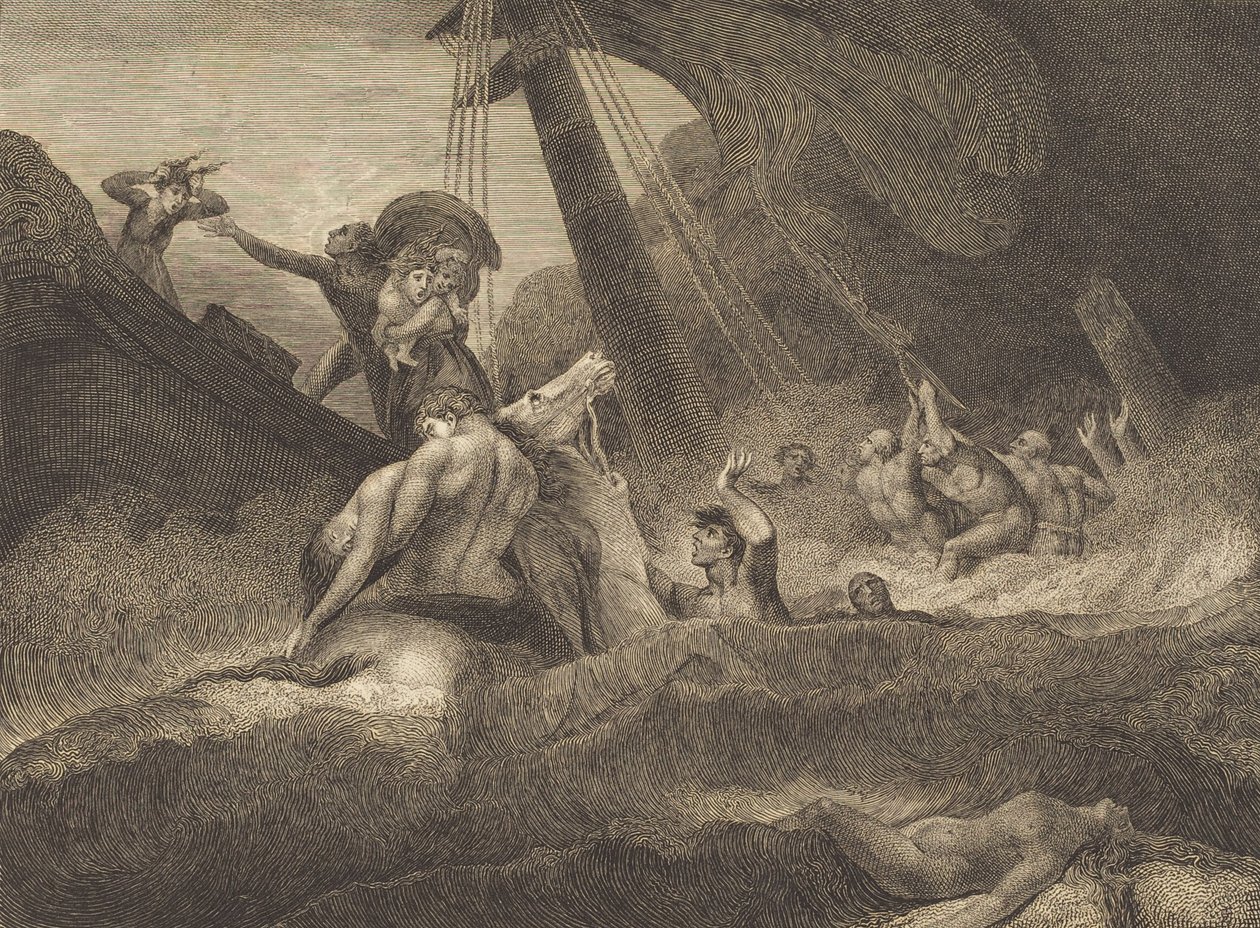 Skizze eines Schiffbruchs, 1809 von William Blake