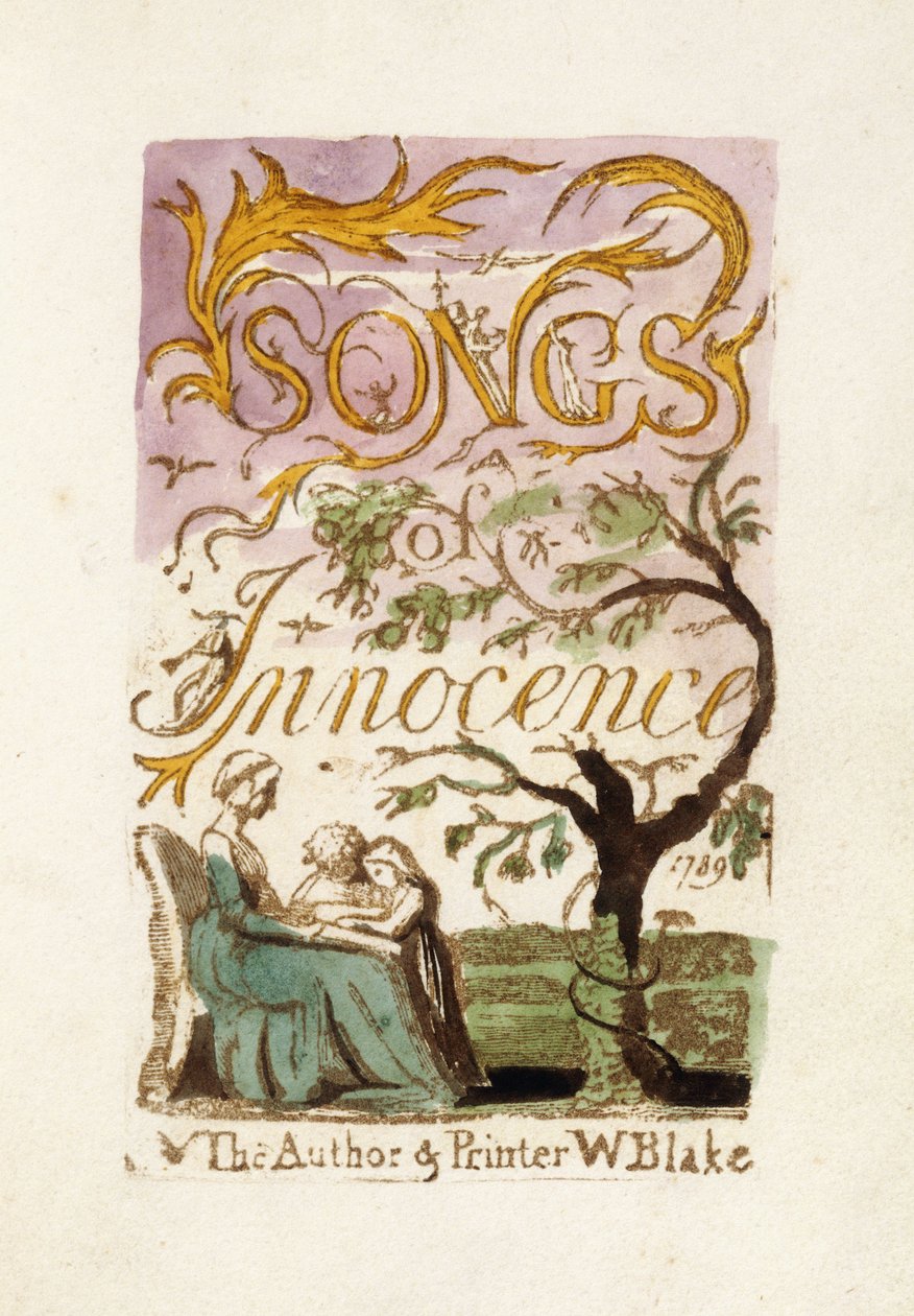 Titelseite, aus "Songs of Innocence", 1789 von William Blake