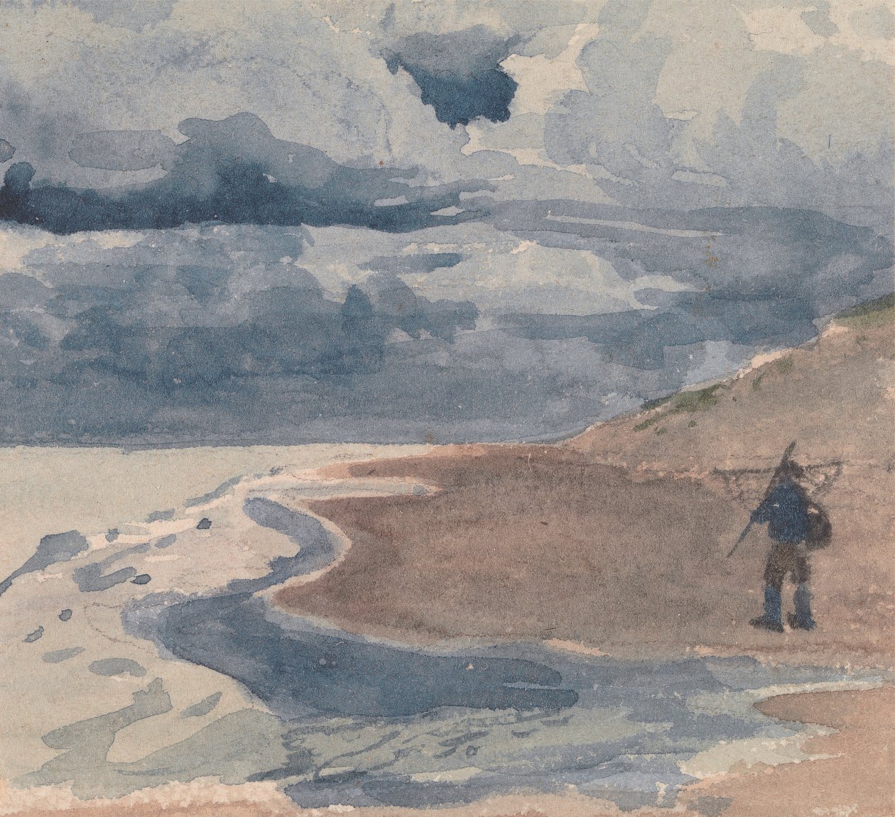Landschaft mit Mann am Strand von William Collins