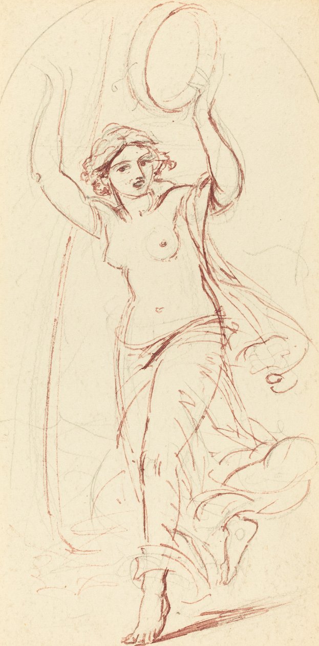 Tanzende Frau mit Tamburin von William Edward Frost
