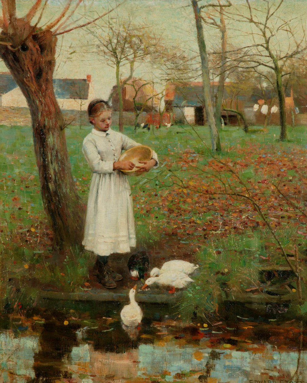Die Enten füttern von William Edward Stott
