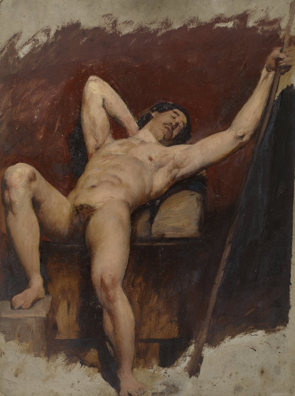 Liegender männlicher Akt, rechtes Knie erhoben, 1815-45 von William Etty