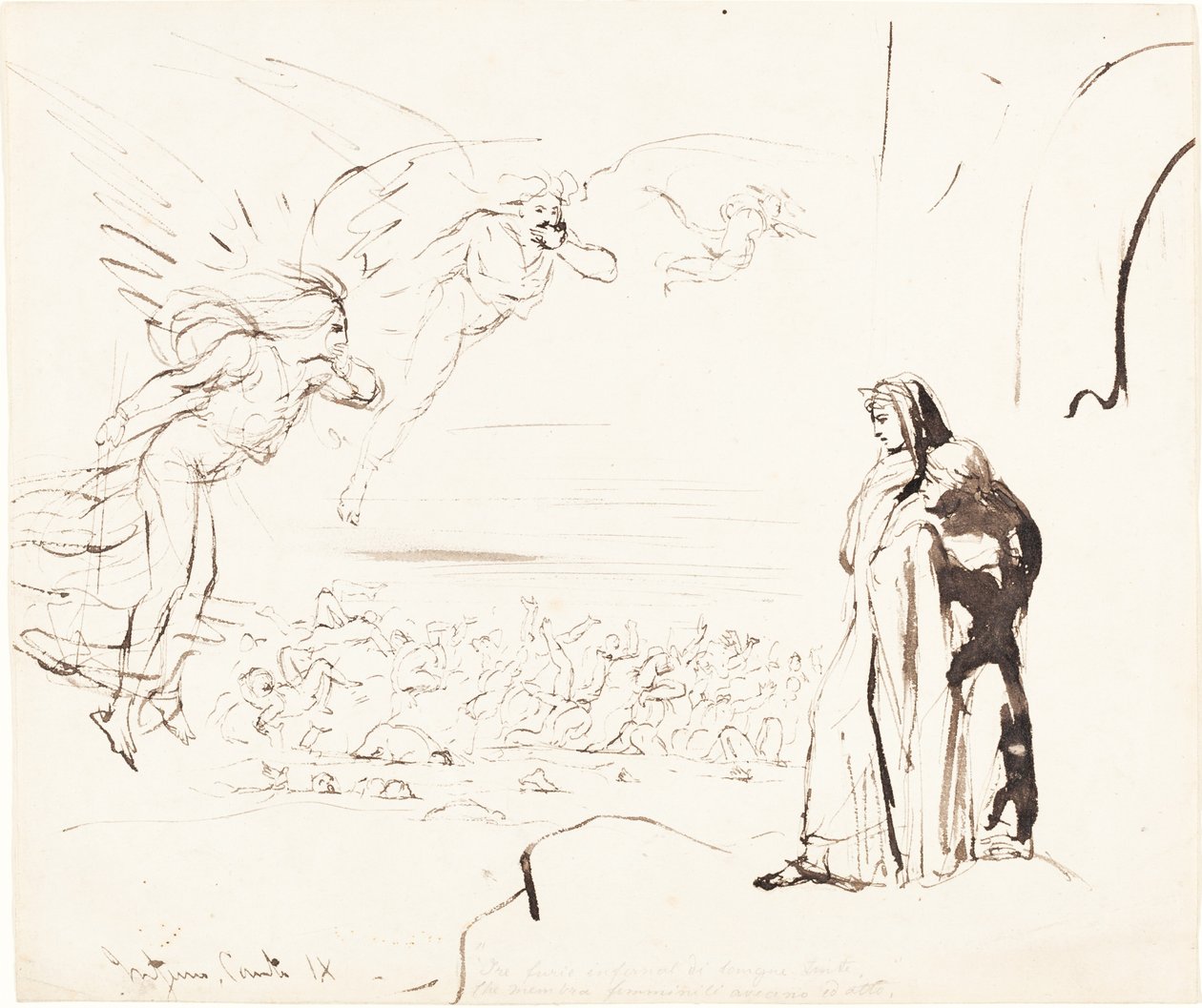 Szene aus dem Inferno (Gesang IX) von William Etty