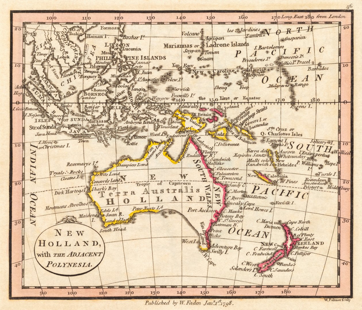 Australien und Neuseeland. Neu-Holland. Karte. von William Faden