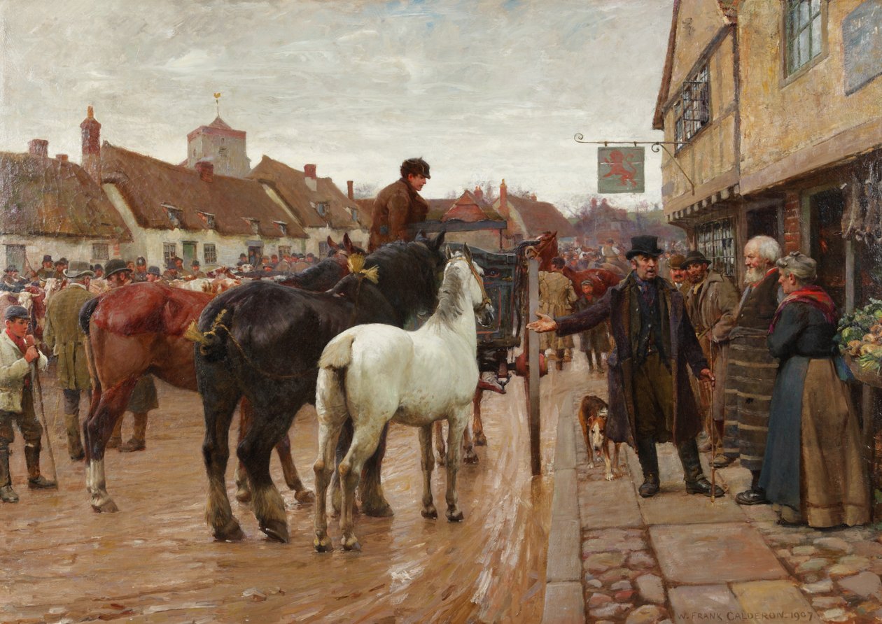 Markttag, 1907 von William Frank Calderon