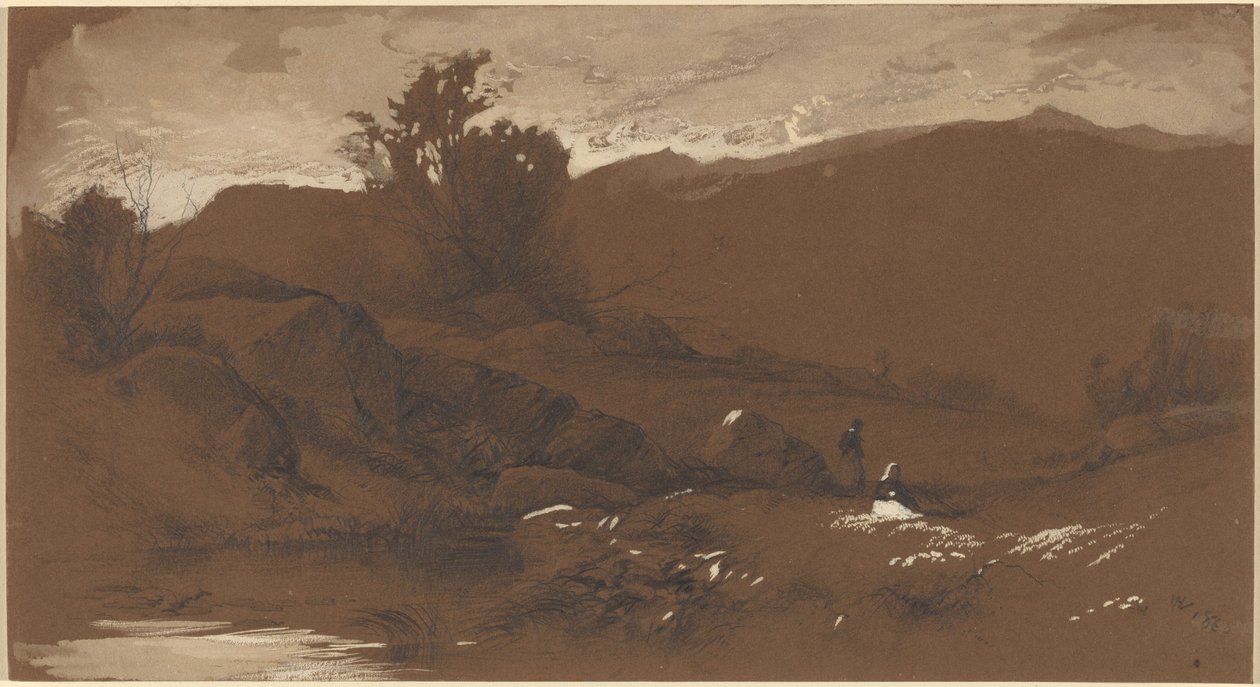 Figuren in einer Landschaft von William Hart