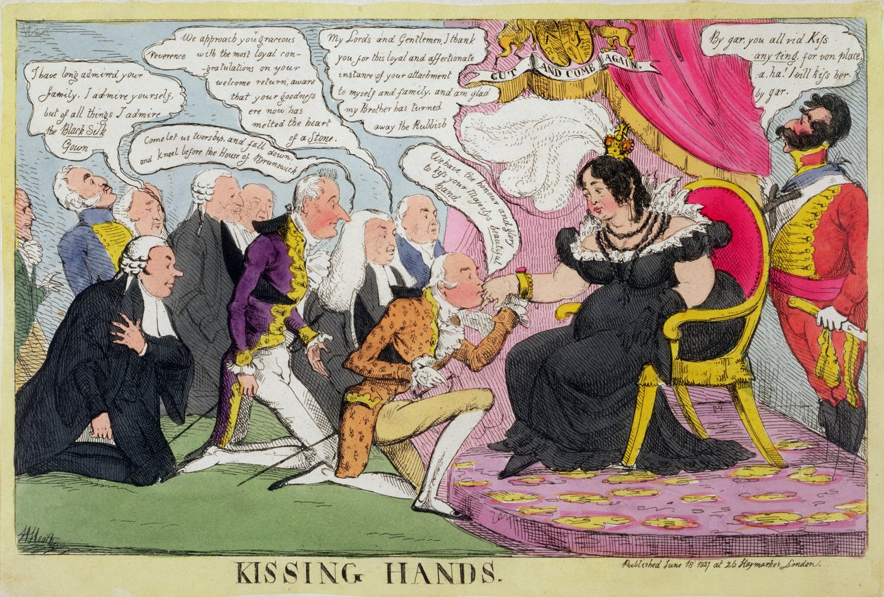 Hände küssen, veröffentlicht 1827 von William Heath