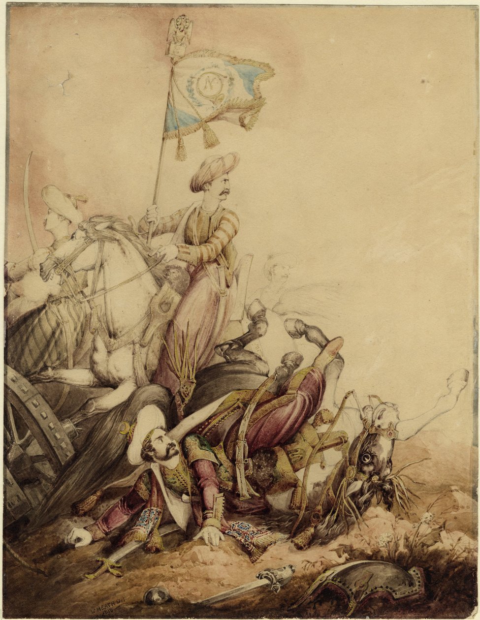 Mamlukischer Standartenträger im Kampf von William Heath