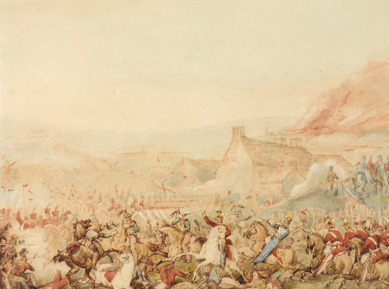 Die Schlacht von Waterloo, 1815, ca. 1818 von William Heath