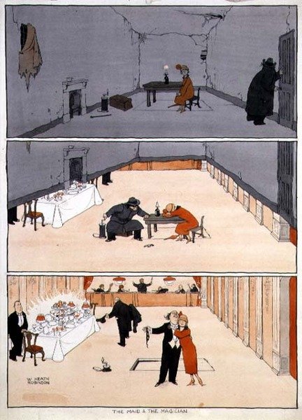 Das Mädchen und der Magier von William Heath Robinson