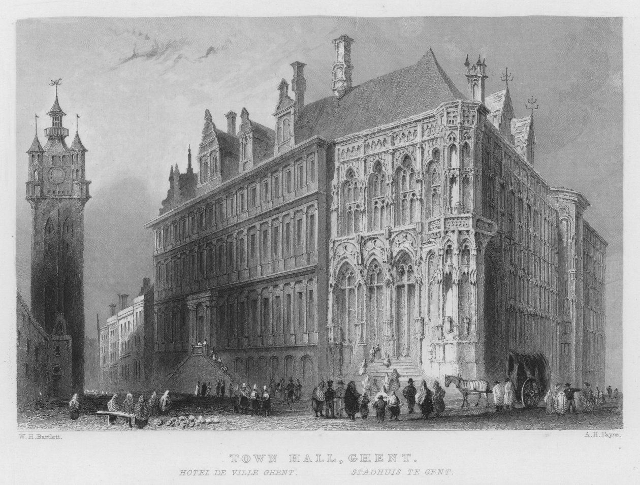 Rathaus, Gent (Stich) von William Henry Bartlett