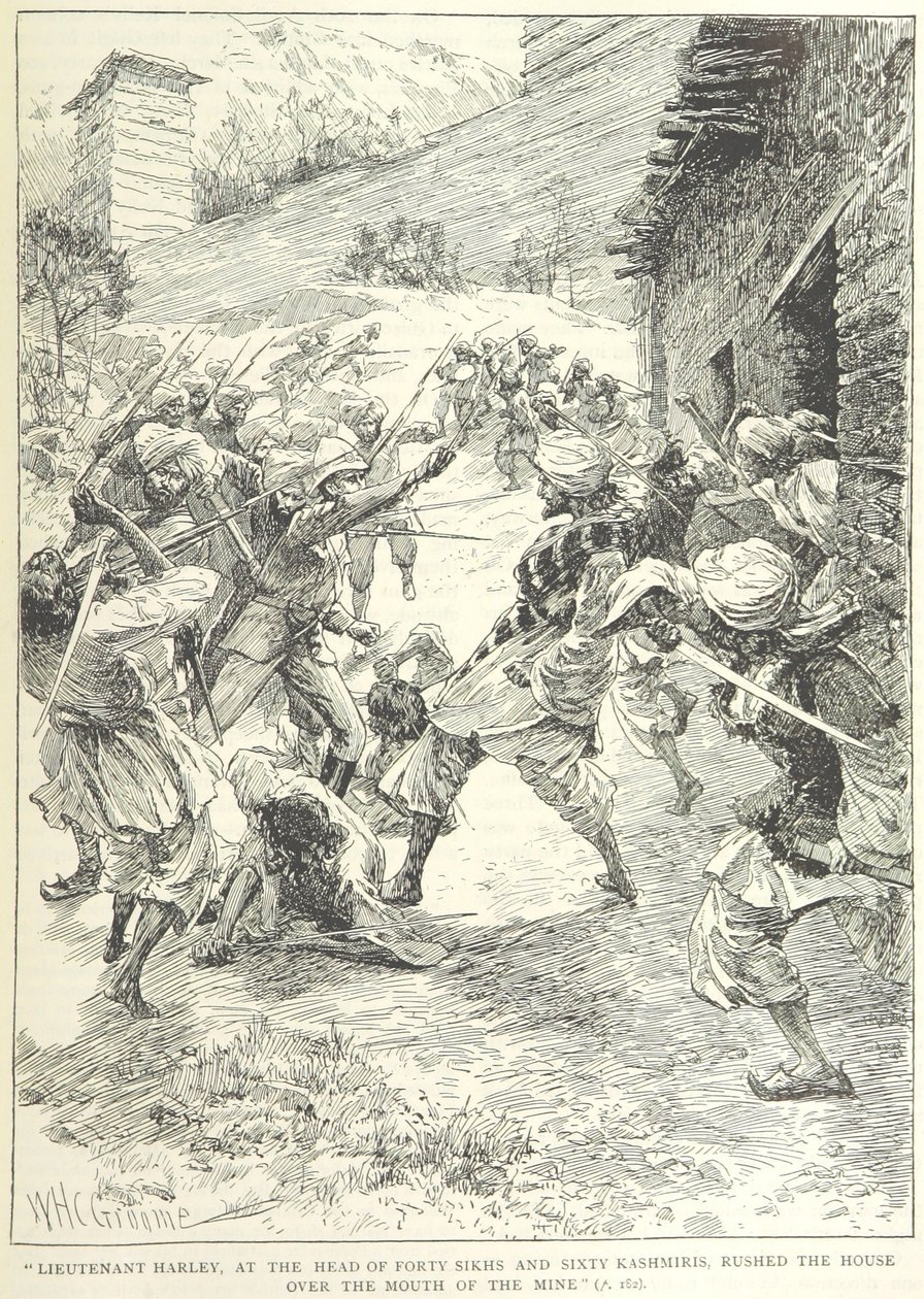Angriff auf die Mine in Chitral von William Henry Charles Groome