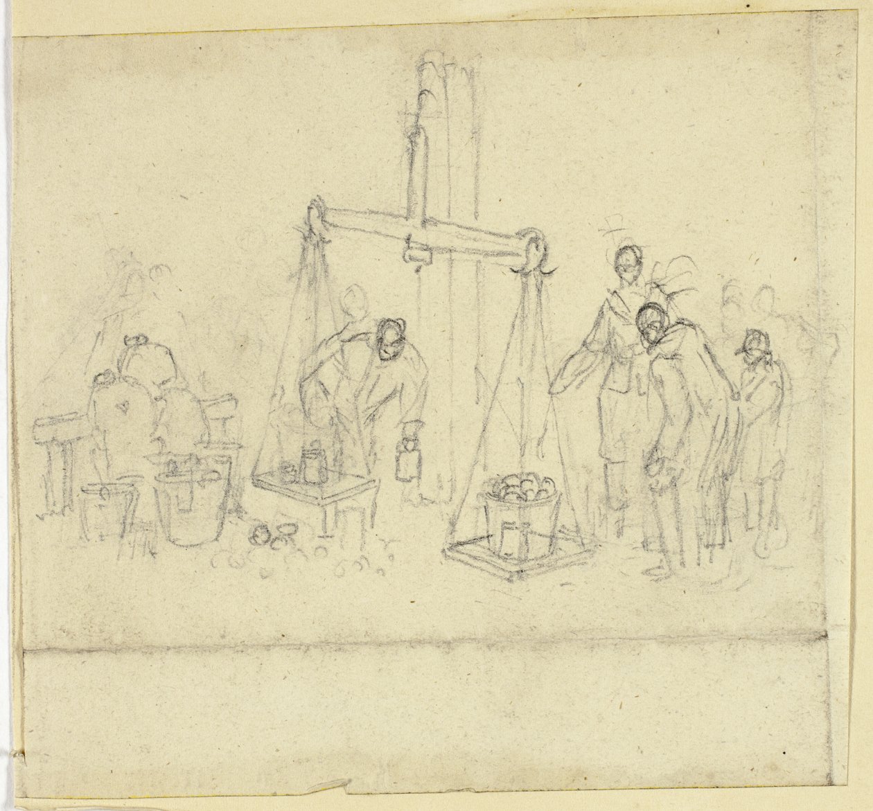 Waagen auf dem Markt von William Henry Pyne