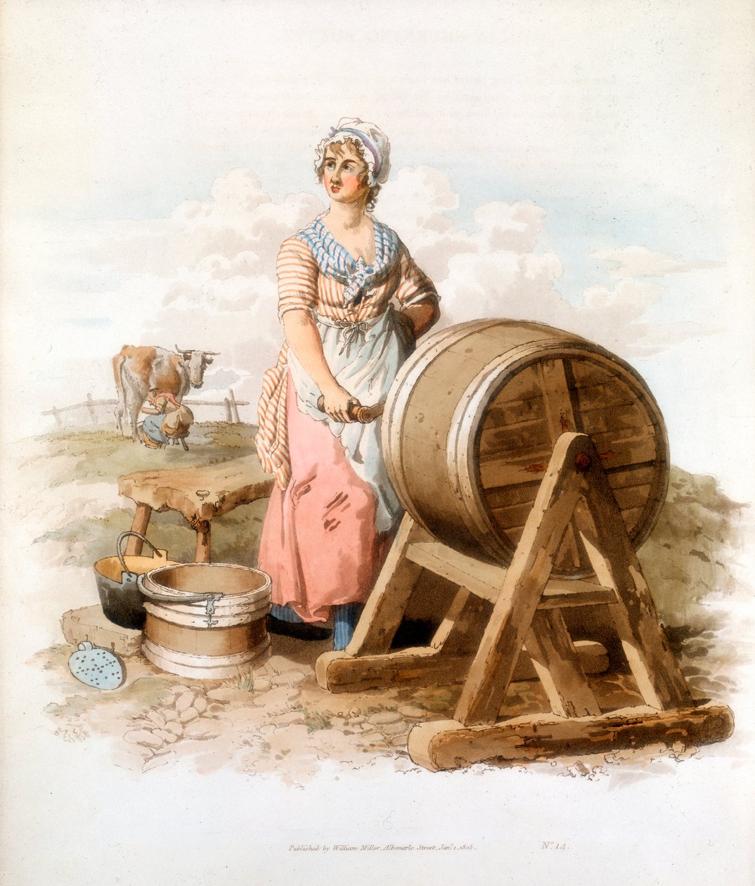 Frauen machen Butter, 1808 von William Henry Pyne