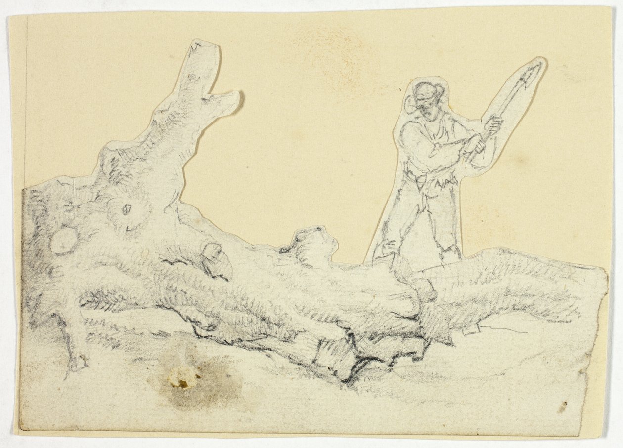 Waldarbeiter fällt Baum von William Henry Pyne