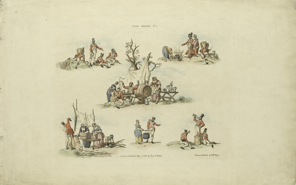 Lagerszenen, 1803 von William Henry after Pyne