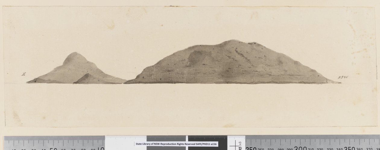 Seite 25b/d Profil einer nicht identifizierten Insel von William Hodges