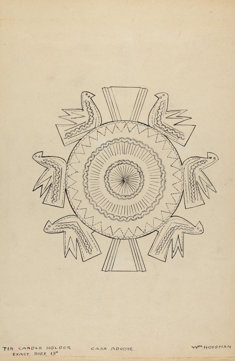Geschnittener Zinn-Kerzenhalter von William Hoffman