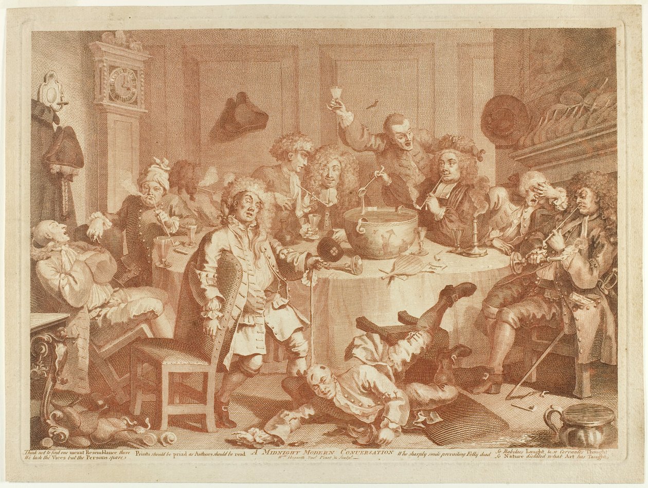Eine moderne Mitternachtskonversation von William Hogarth