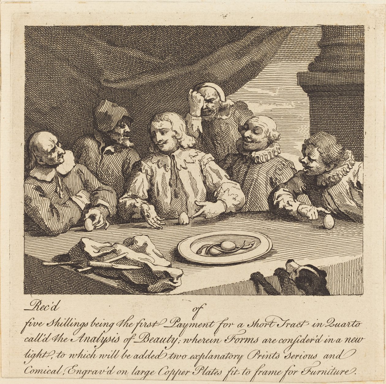 Kolumbus bricht das Ei von William Hogarth