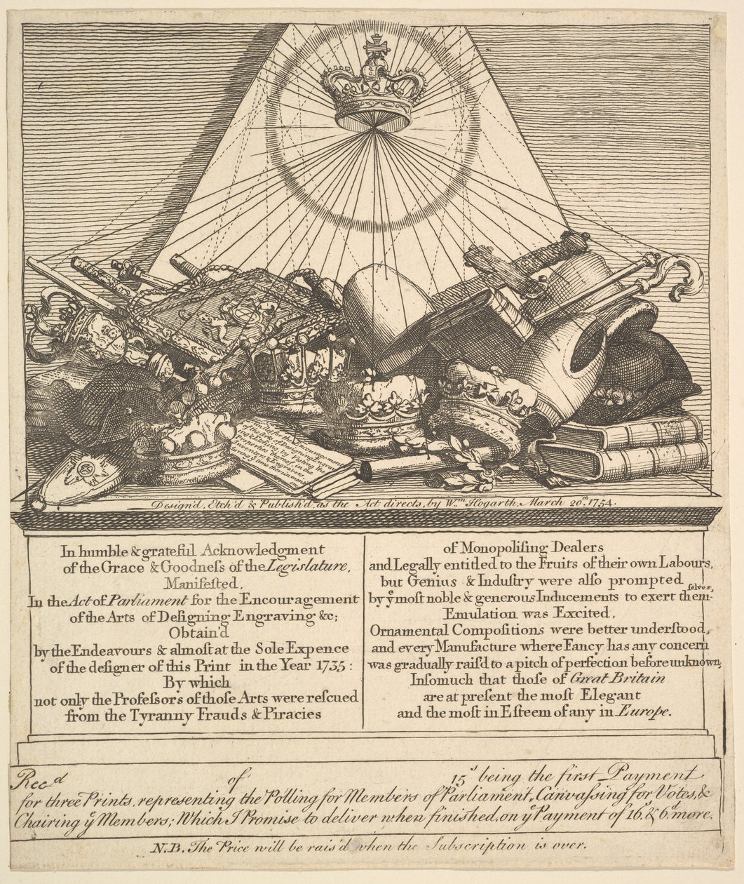 Kronen, Mitren, Zepter usw. von William Hogarth