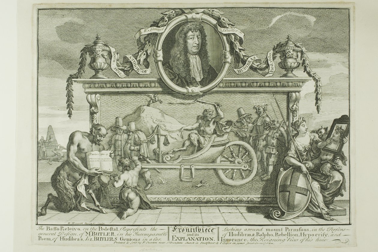 Frontispiz, Tafel eins aus Hudibras von William Hogarth