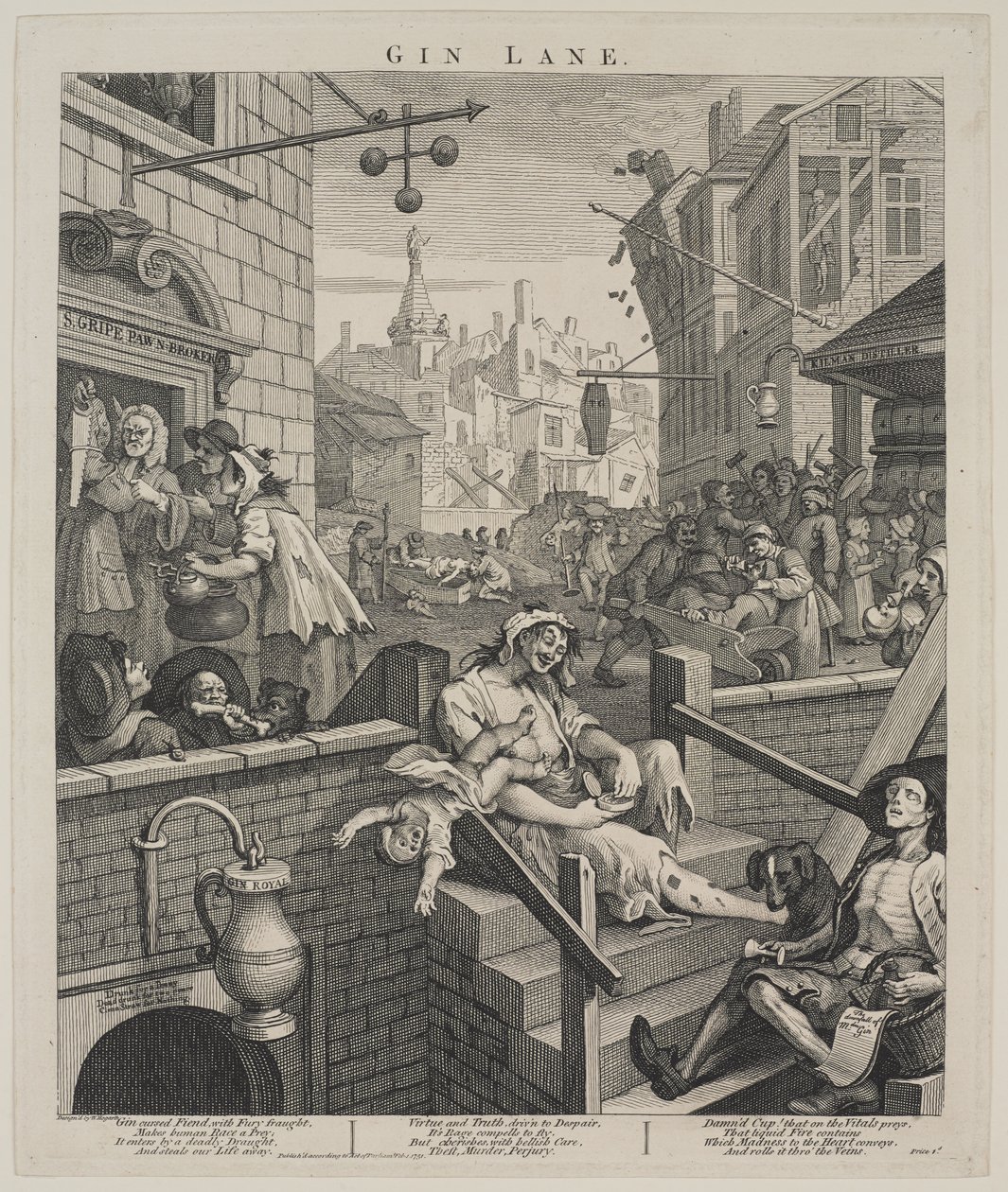 Gin Lane von William Hogarth