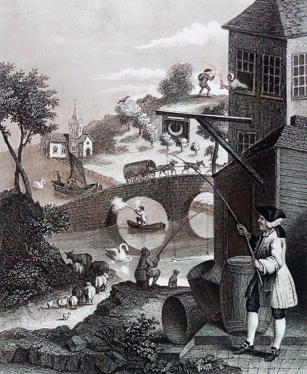 Satire auf falsche Perspektive von William Hogarth