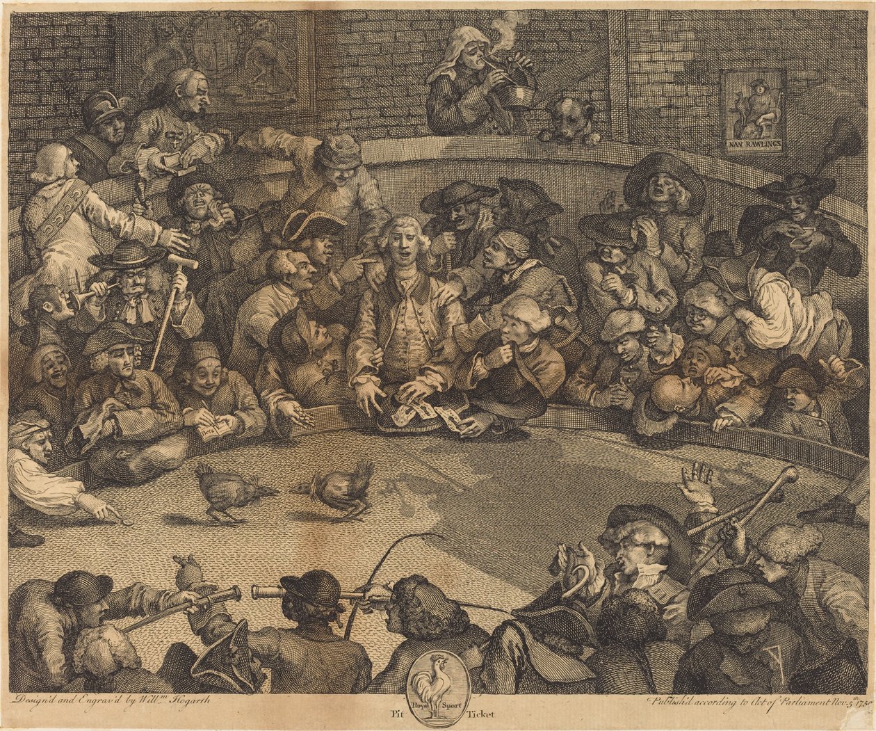 Das Hahnenkampf von William Hogarth