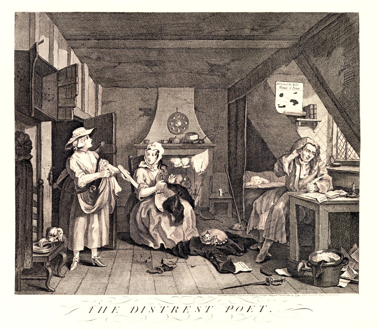 Der bedrängte Dichter von William Hogarth