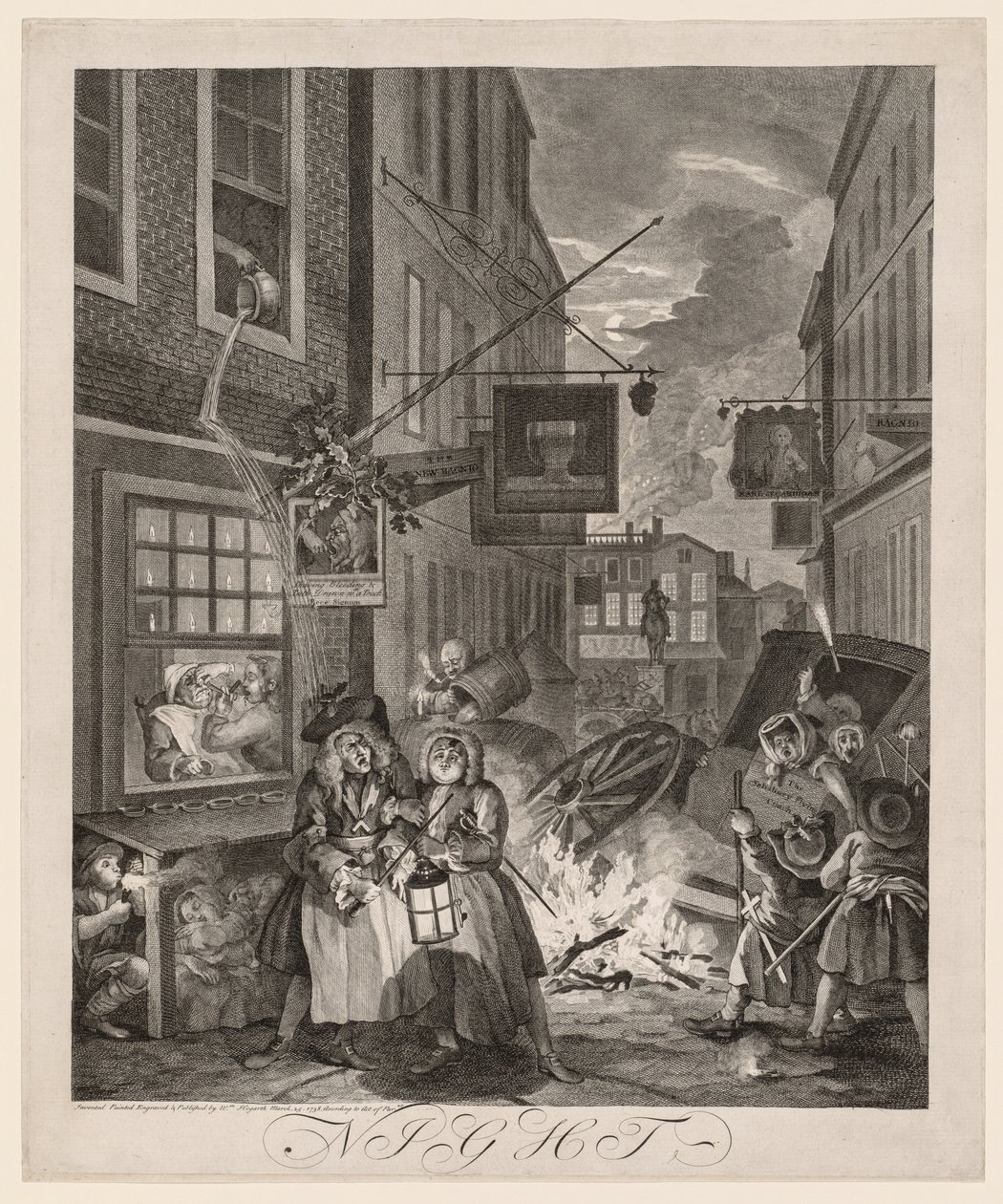 Die vier Tageszeiten: Nacht von William Hogarth