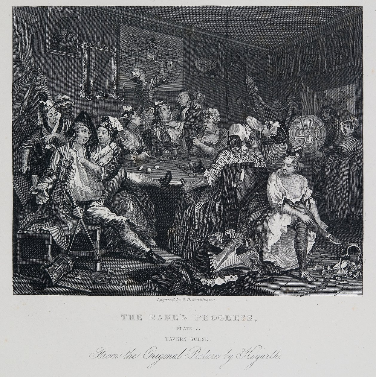 Der Werdegang eines Wüstlings: Tavernen-Szene von William Hogarth