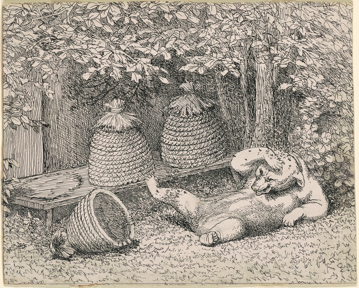Bär von Bienen gestochen von William Holbrook Beard