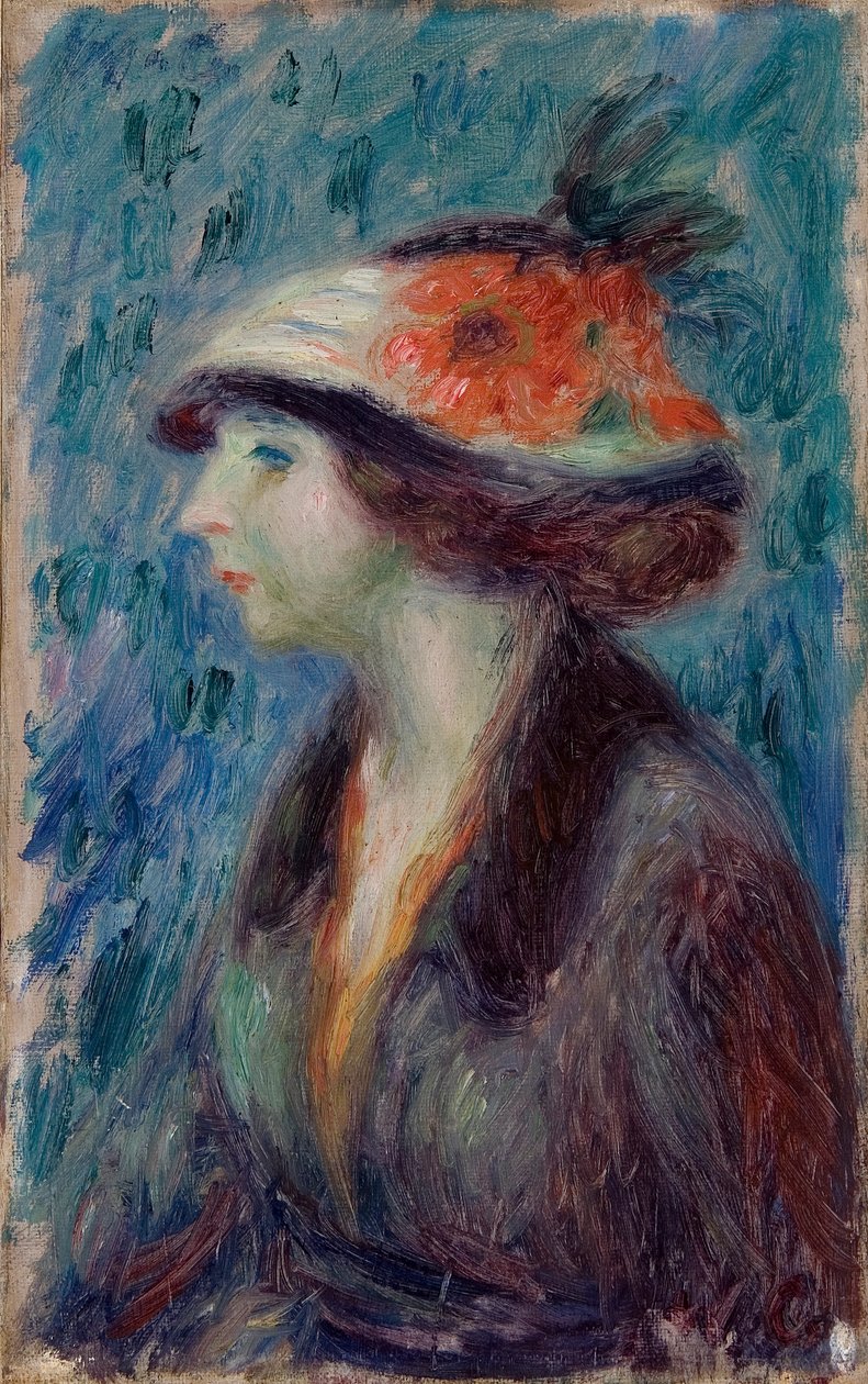 Mädchen mit Blumenhut von William James Glackens