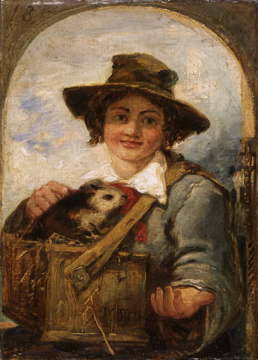 Italienischer Junge mit einem Meerschweinchen von William James Muller