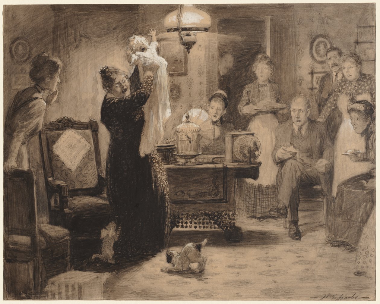 Skizze zur Illustration "Das stationäre Baby" von William Leroy Jacobs