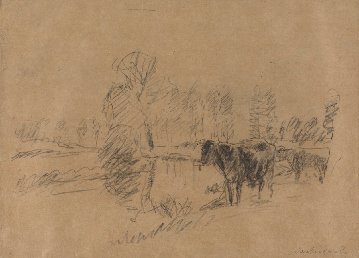 Rinder in einer Landschaft von William Mark Fisher