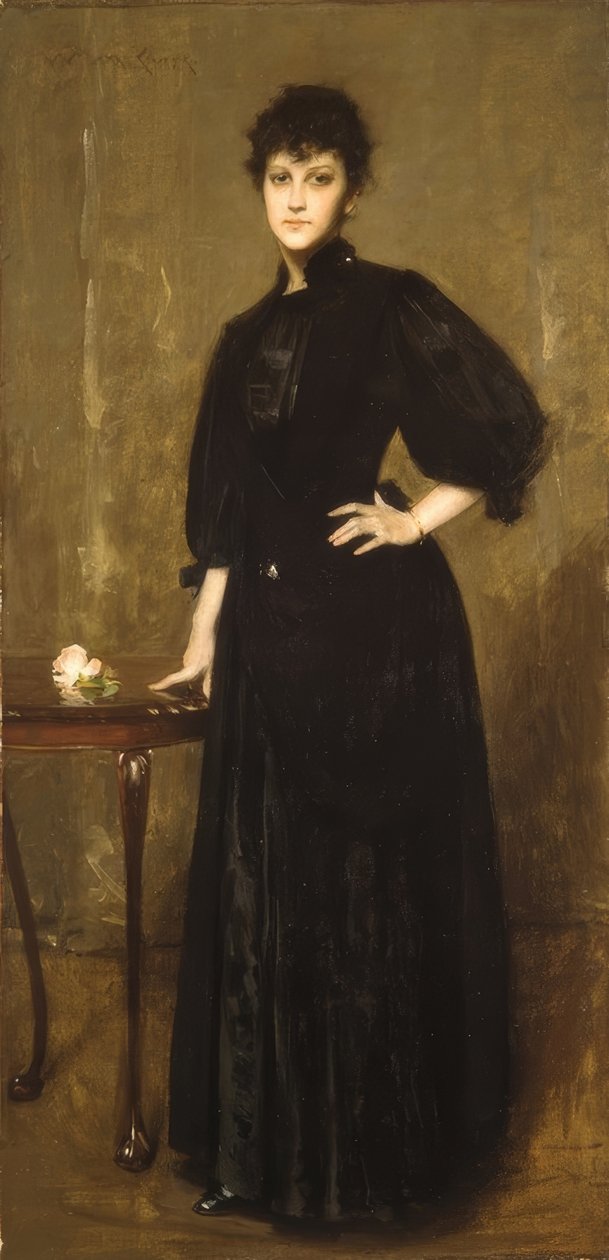 Dame in Schwarz von William Merritt Chase