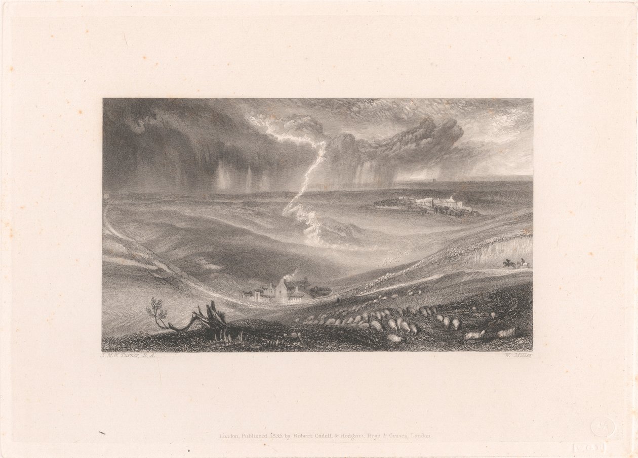 Feld von Waterloo mit Blitz von William Miller