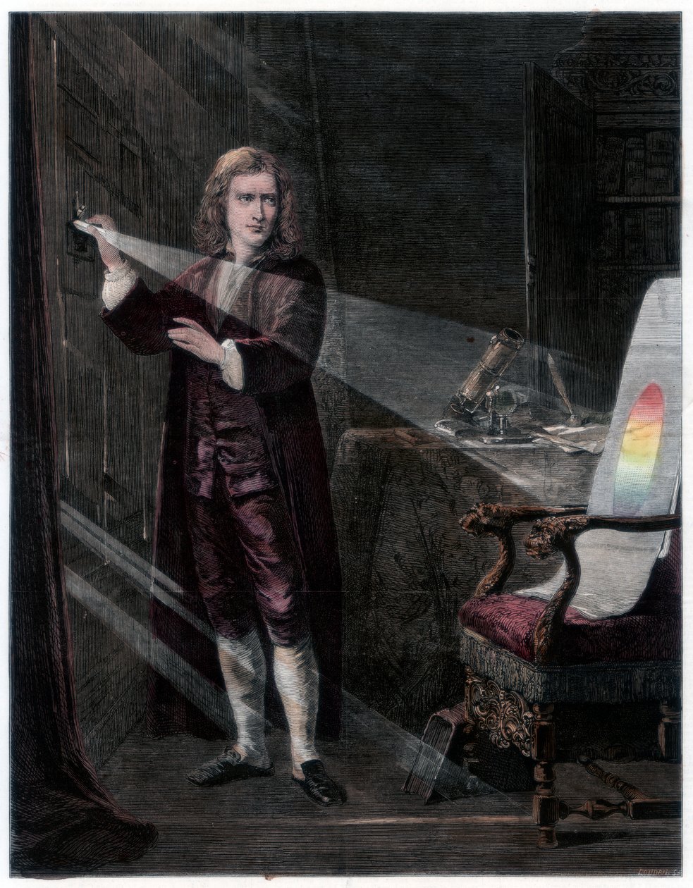 Newton untersucht das Licht, 1870 von William Mouat Loudan
