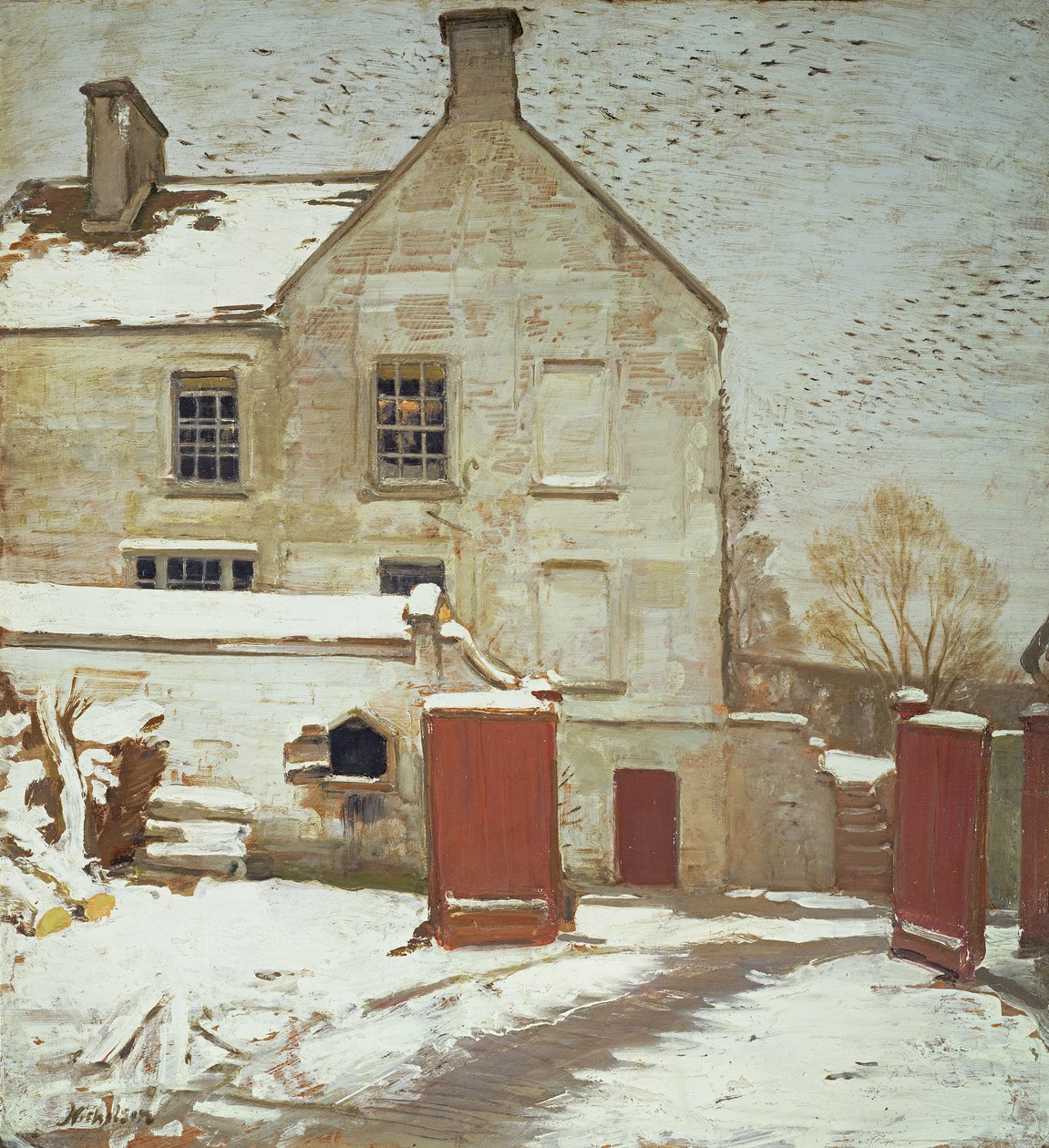 Hof im Schnee, Sutton Veny von William Nicholson