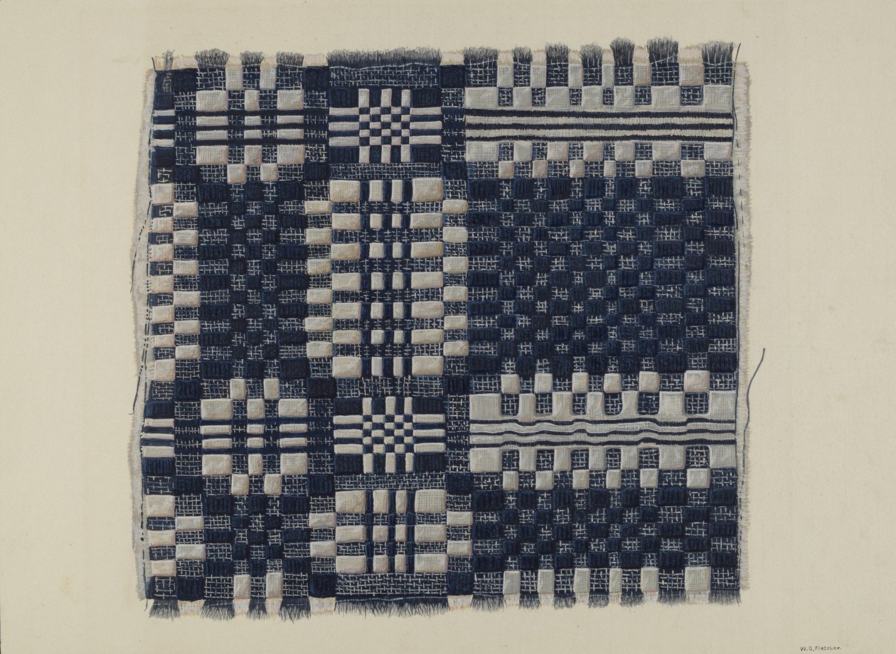 Blau-weißer Homespun, um 1937 von William O. Fletcher