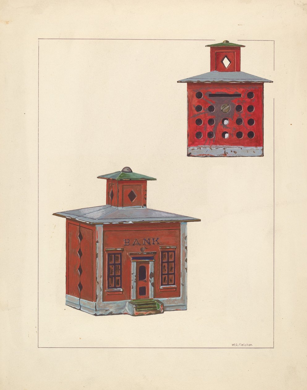 Rote Schulhausbank, ca. 1937 von William O. Fletcher