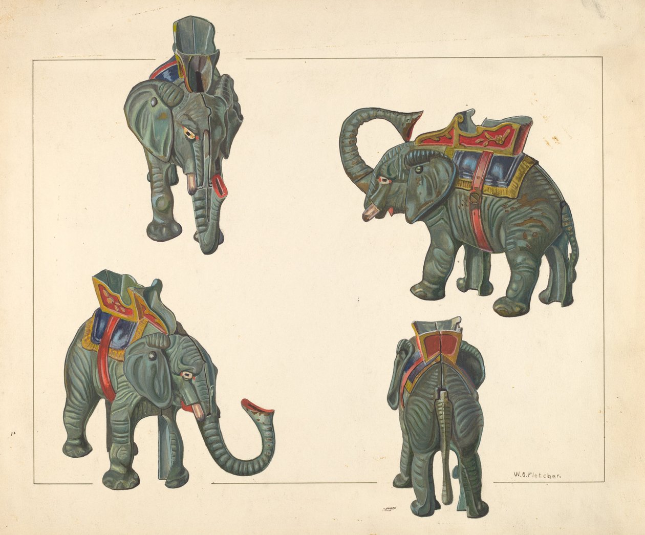 Spielzeugbank: Elefant von William O. Fletcher