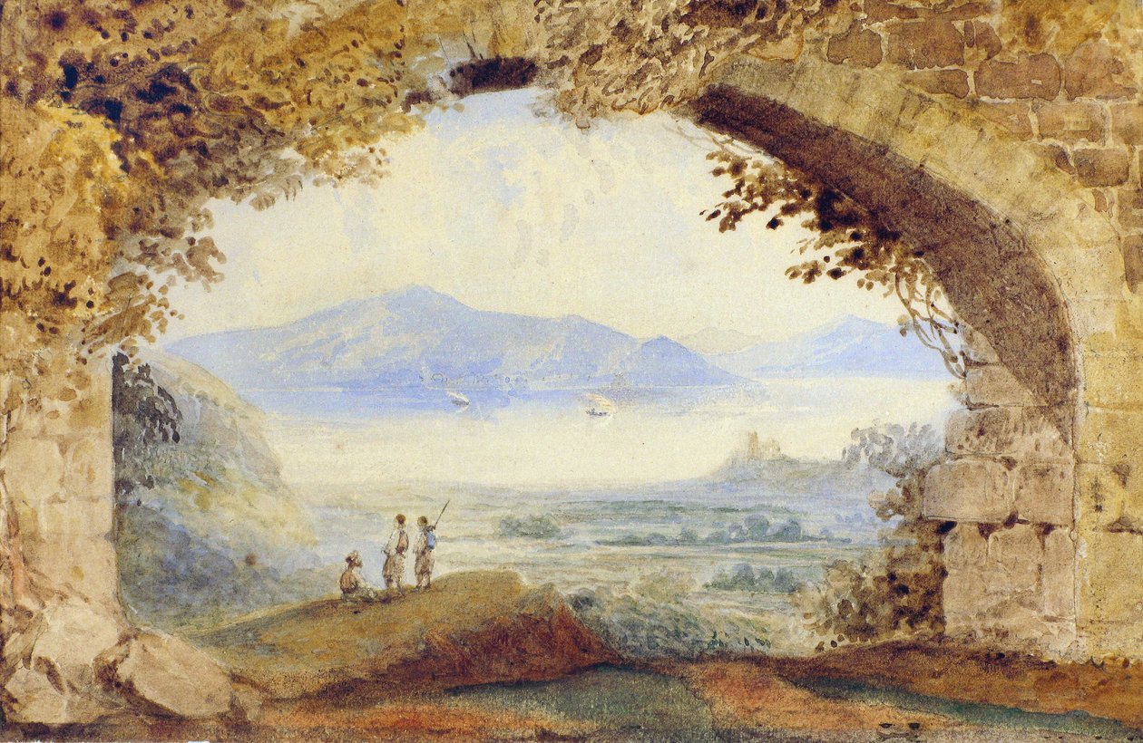 Griechische Figuren unter einem zerstörten Bogen von William Page