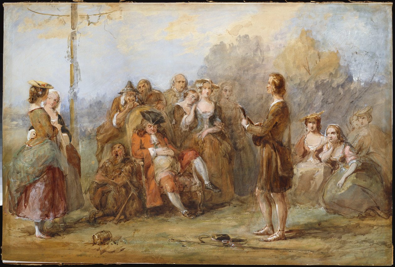 Der Minnesänger, 1840er von William Powell Frith