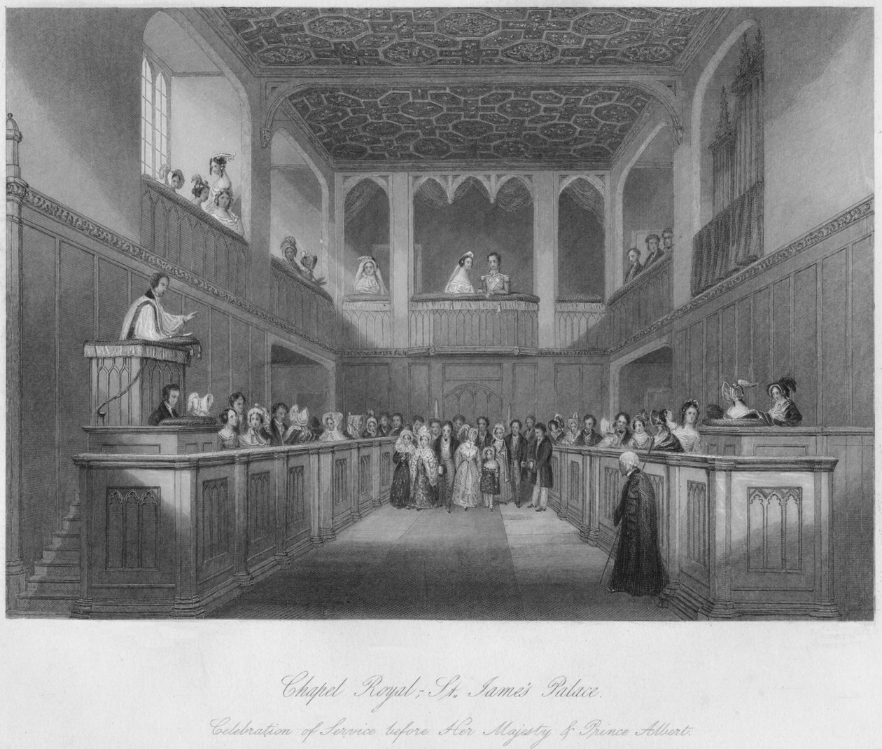 Königliche Kapelle - St. James Palace, um 1841 von William Radclyffe